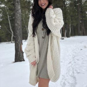 Chunky cream cardigan